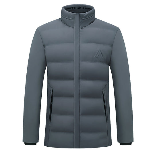 Herren Wattierte City-Jacke mit Stehkragen, wasserabweisender Oberfläche und verdecktem Reißverschluss EB