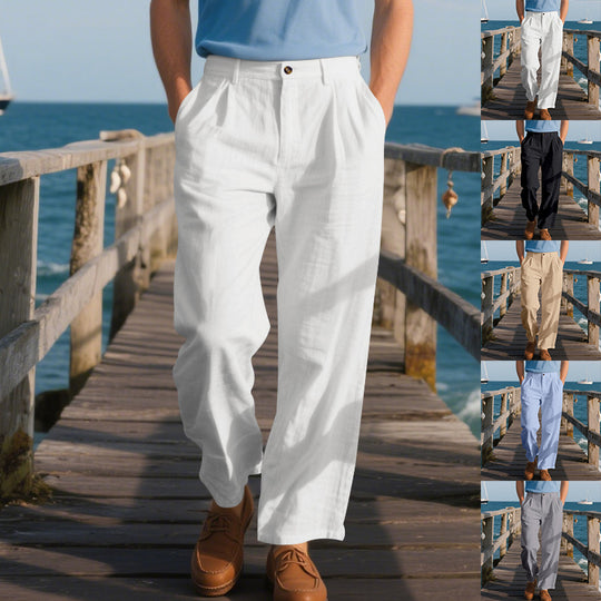 Herren elegante Freizeit-Hose mit weichem Stoff und weitem Schnitt EB