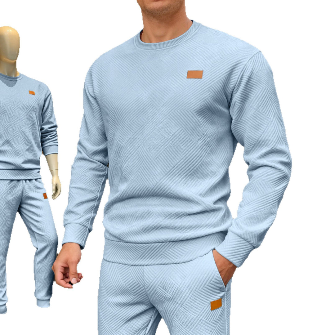 Herren nan strukturierter Baumwollstrickpullover mit Rautenstruktur, Rundhalsausschnitt und elastischen Bündchen EB