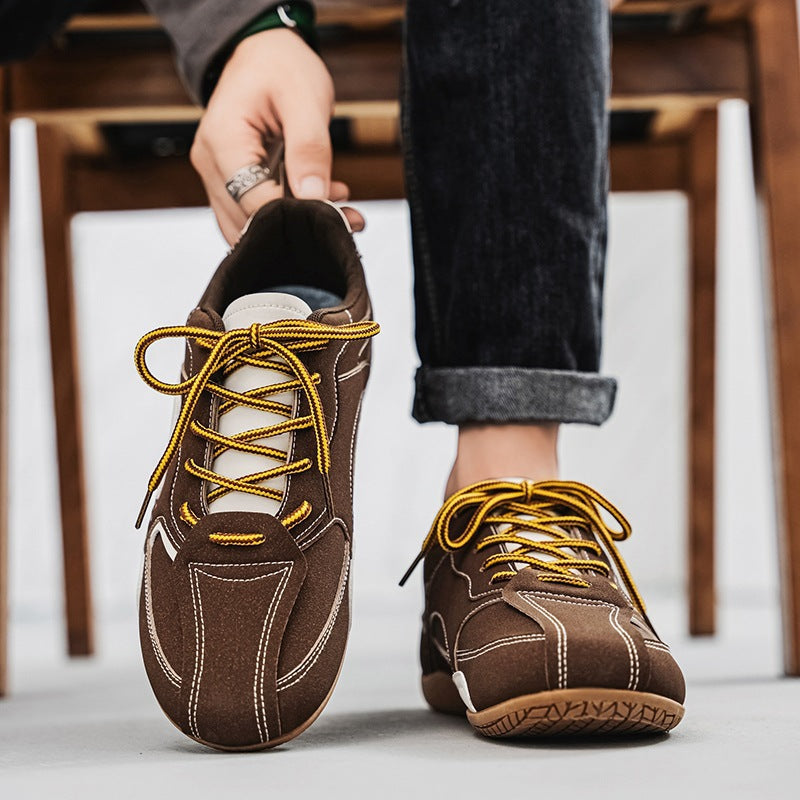 Unisex leichte Retro-Freizeitsneaker mit wildlederähnlichem Obermaterial, gepolstertem Einstieg und flexibler Gummilaufsohle EB