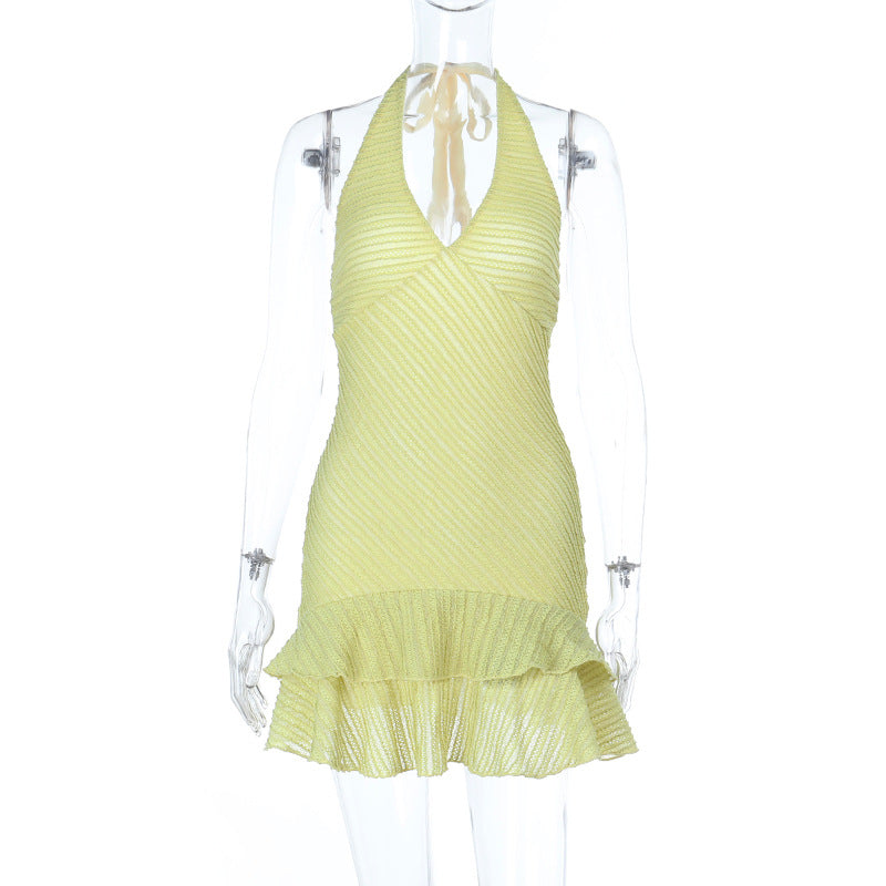 Damen Verspieltes Strandkleid mit rüschenbesetztem Saum EB