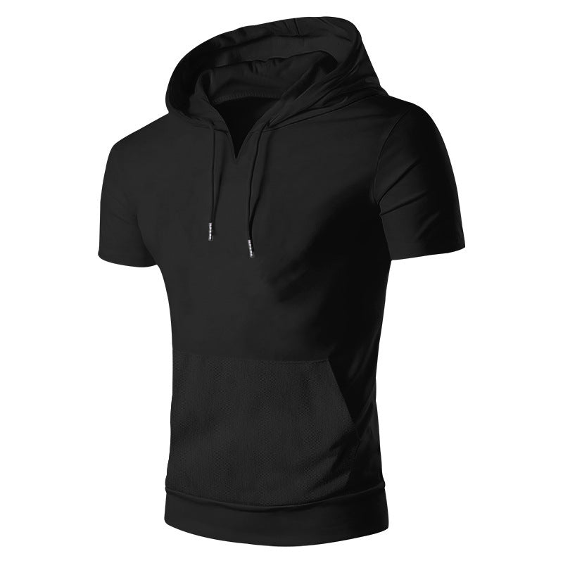 Herren lässiges Kapuzenshirt mit V-Ausschnitt und praktischer Bauchtasche EB