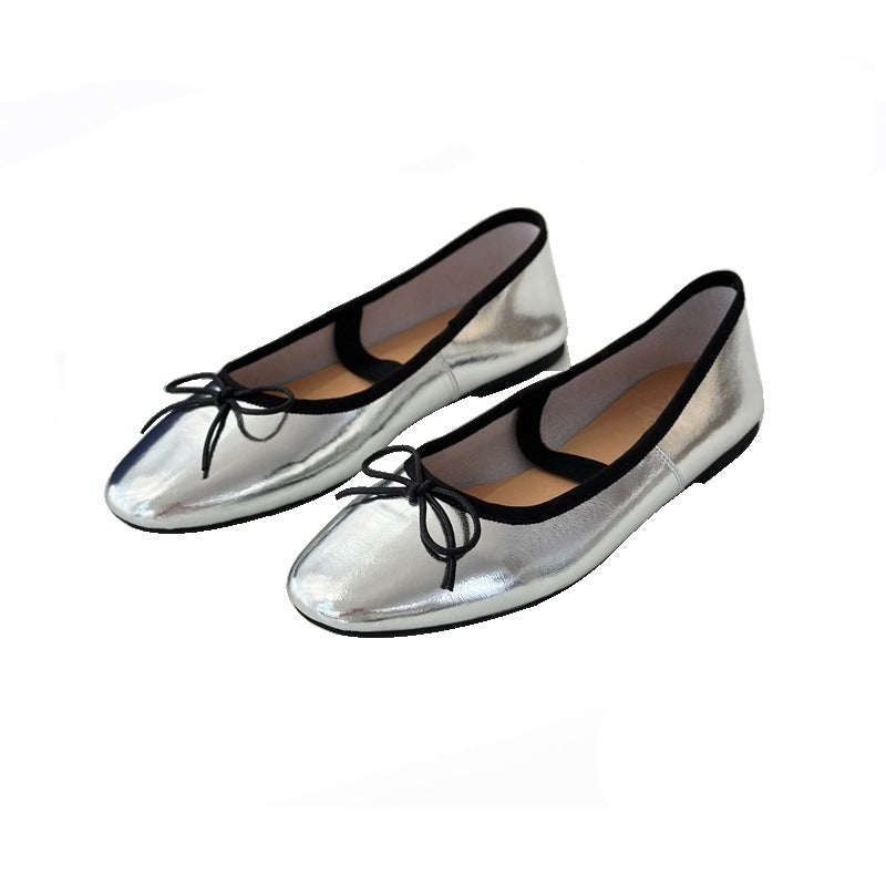 Damen Ballerinas mit Glanz-Finish und elastischem Einschlupf EB