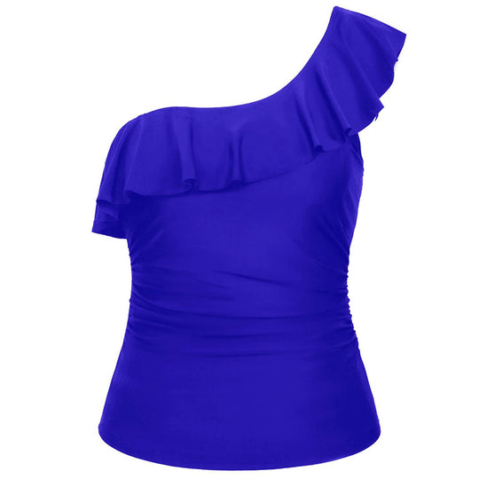 Damen Einseitiges Badeoberteil mit voluminösem Rüschendesign EB