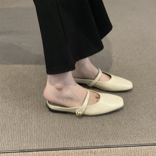 Damen elegante Ballerina-Slipper mit modischem Riemchen und Komfort-Innensohle EB