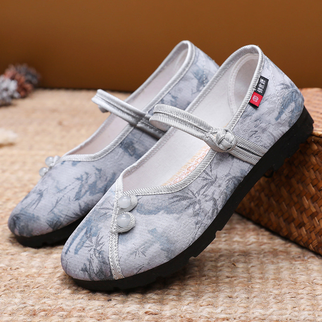 Damen ballerina Schuhe mit floralem Design EB