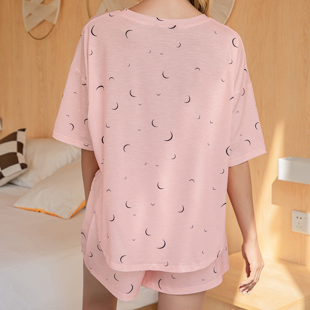Damen Pyjama Set mit luftigem T-Shirt und Shorts EB