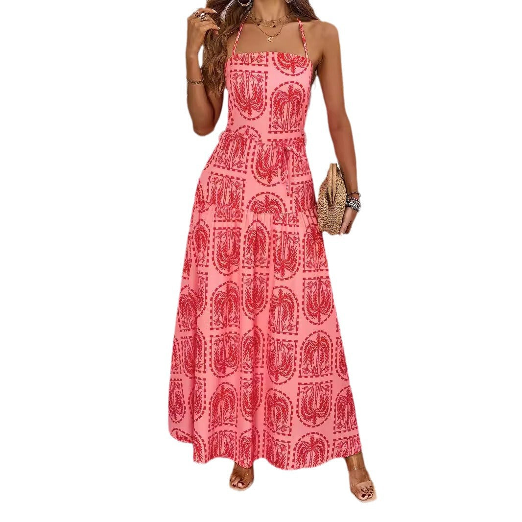 Damen Maxikleid mit raffiniertem Design und luftigen Trägern EB