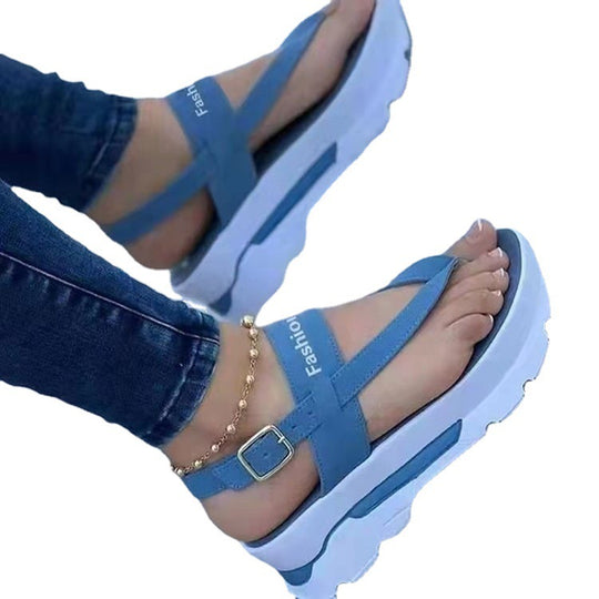 Damen modische Flip-Flops mit ergonomischem Plateau EB