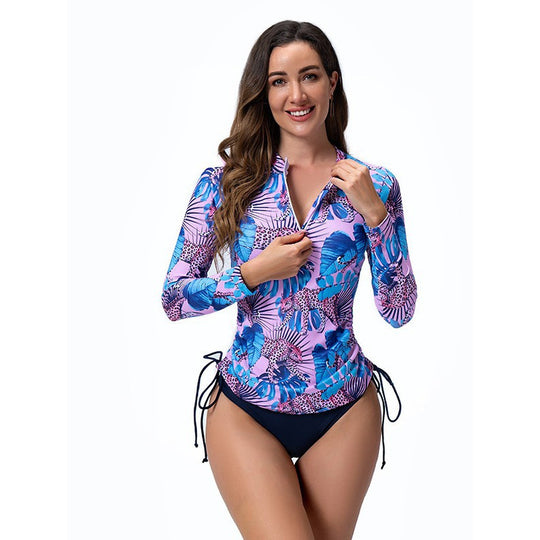 Damen Rashguard mit langem Arm und verstellbarem Saum EB