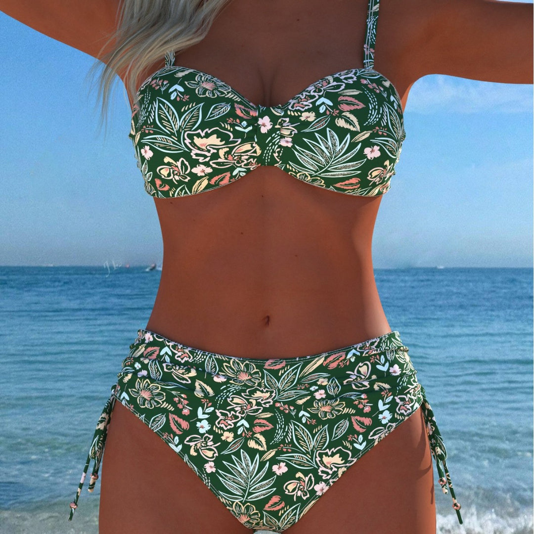 Damen Bikini-Set mit elegantem Balconette-Oberteil und modischem High-Waist-Höschen EB