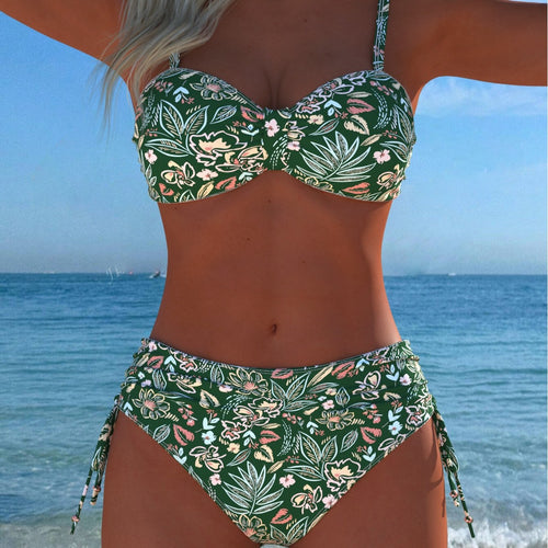 Damen Bikini-Set mit elegantem Balconette-Oberteil und modischem High-Waist-Höschen EB