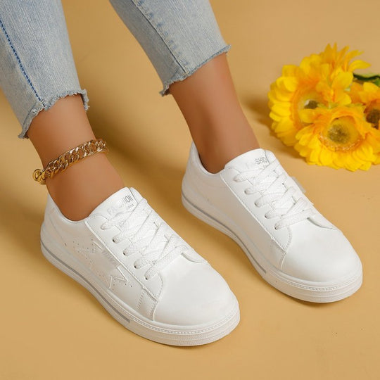 Damen Sneakers mit modischem Sternenmotiv und dämpfender Sohle EB