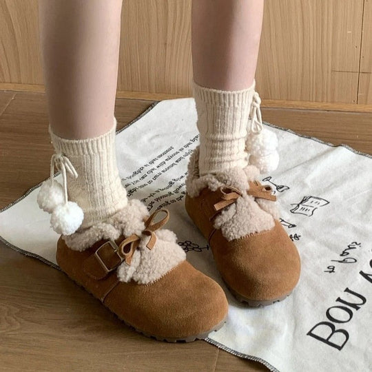 Damen Hausschuhe mit kuscheligem Lammfell-Heel von EB