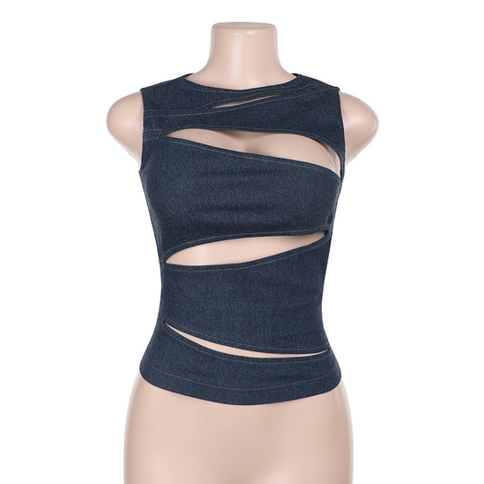 Damen Oberteil mit raffinierten Cut-Out-Design EB