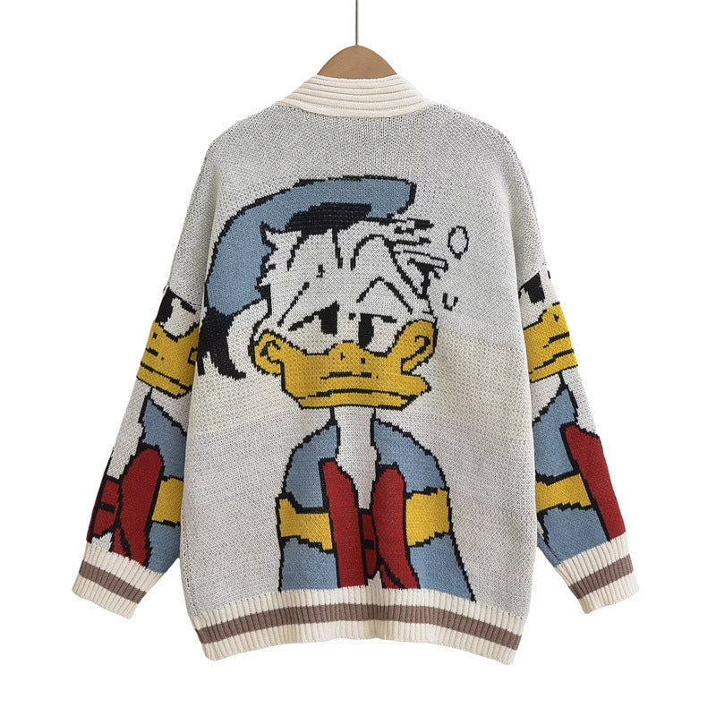 Damen Strickjacke mit Donald Duck Design EB
