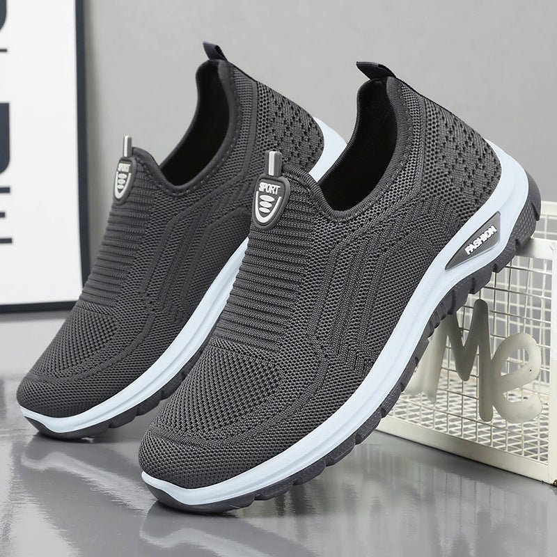 Damen Sportliche Slip-On Sneakers mit elastischem Obermaterial und rutschfester Sohle EB