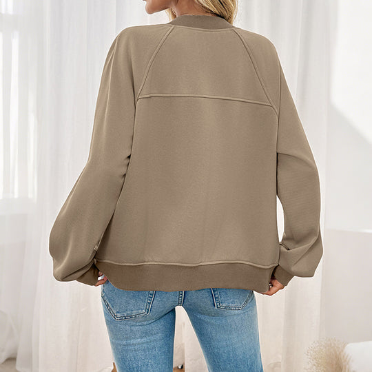 Damen Sweatjacke mit lässigem Schnitt und praktischen Taschen EB