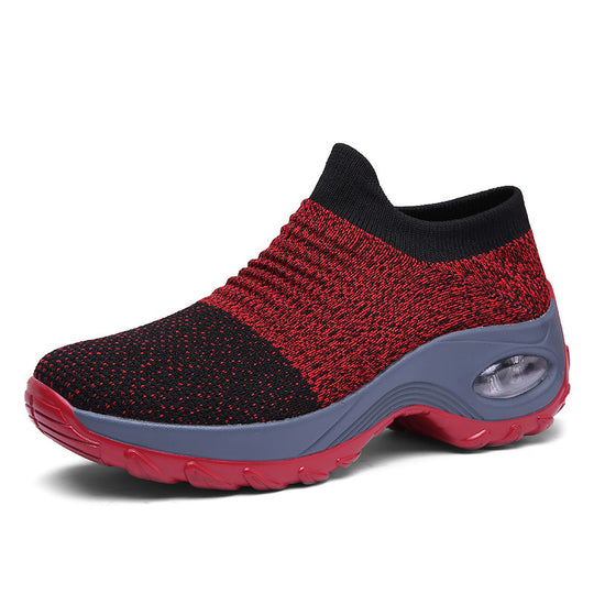 Damen gestrickter Sock-Sneaker mit sichtbarer Luftkammer und gedämpfter Plateausohle EB