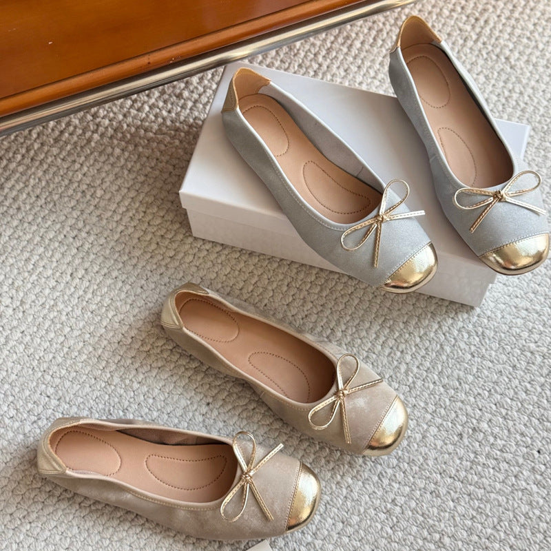 Damen Elegante und bequeme Ballerinas mit Schleifen-Detail EB