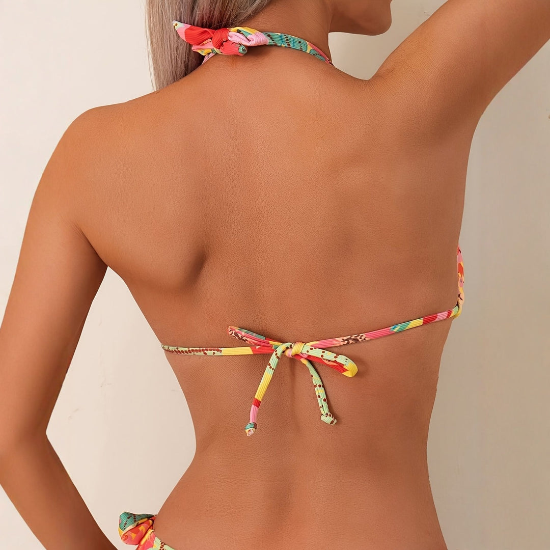 Damen Triangel-Bikini mit raffinierten Bindebändern EB