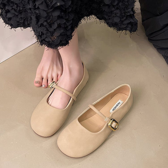 Damen Ballerinas mit dekorativem Riemchen und eleganter Schnalle EB