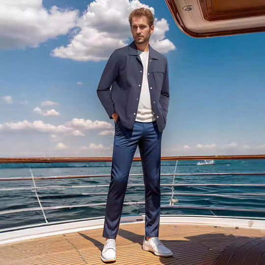 Herren leichte Utility-Jacke mit praktischen Taschen und modernem Design EB