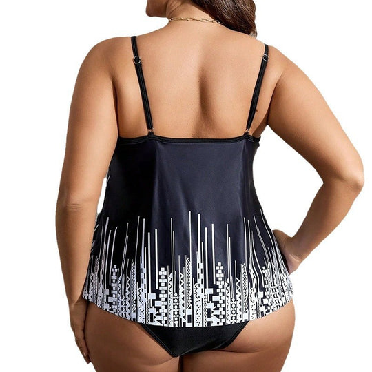 Damen Stilvoller Tankini mit grafischem Muster EB