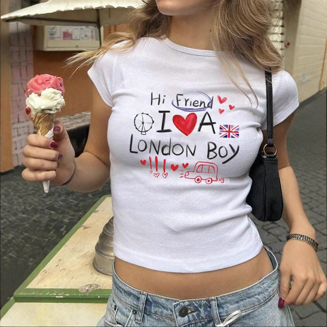 Damen T-Shirt mit künstlerischem Katzenmotiv EB