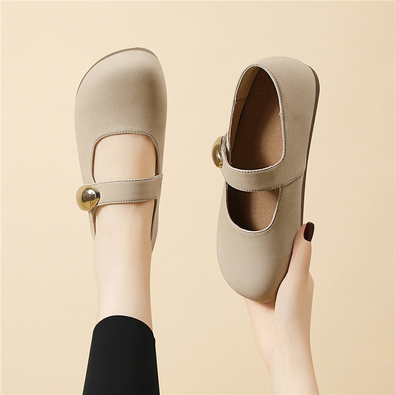Damen elegante Ballerinas mit modischem Riemchen und zeitloser Schnalle EB