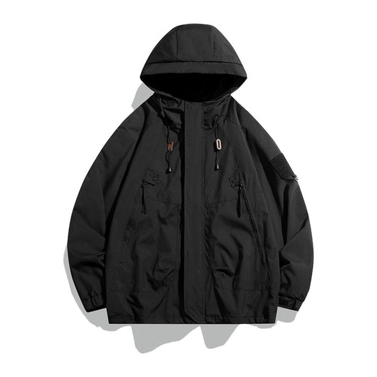 Damen lässige Outdoor-Jacke mit verstellbarem Kapuzensystem und funktionalen Taschen EB