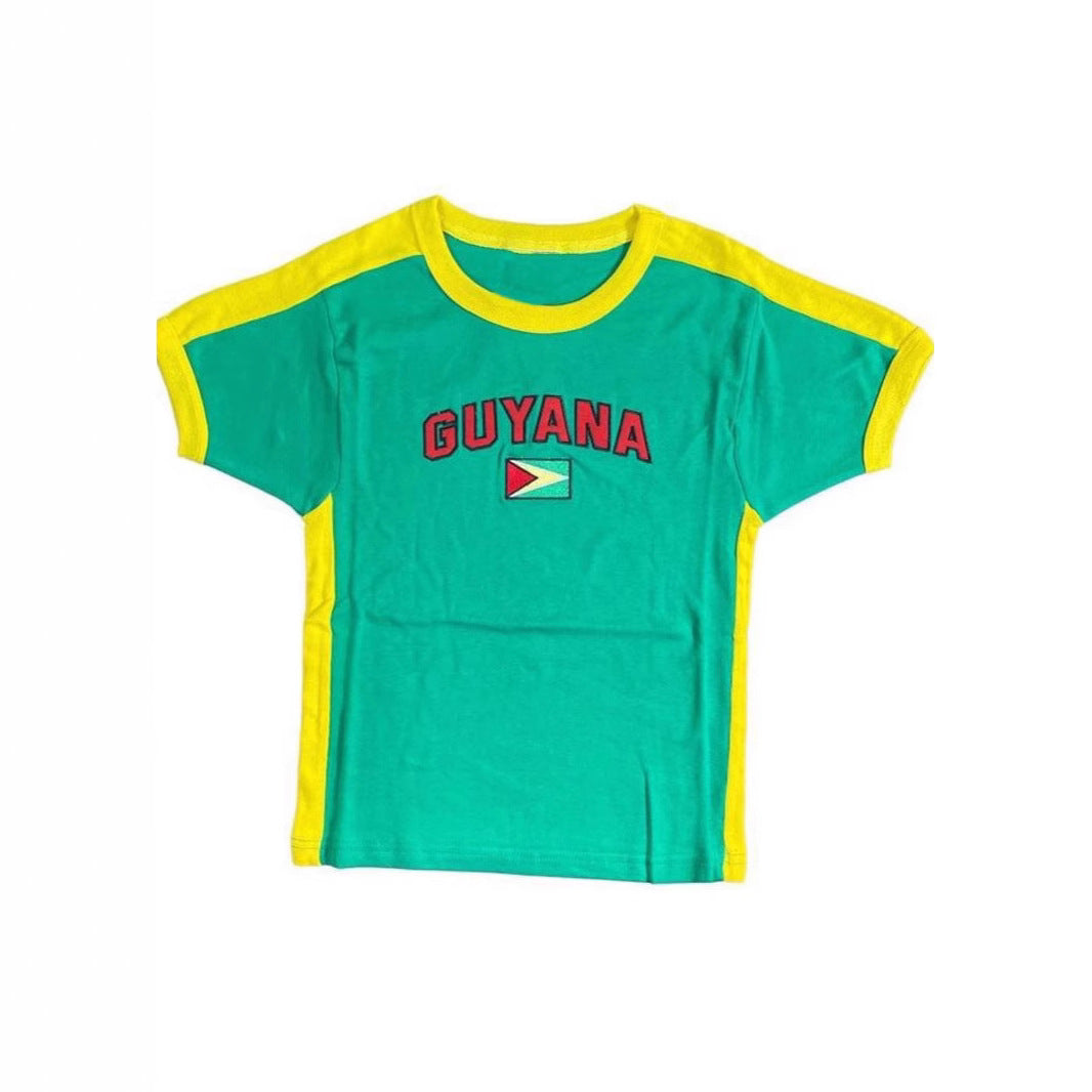 Damen T-Shirt mit kulturellem Schriftzug und Flaggenmotiv EB