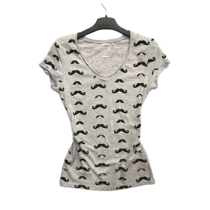 Damen T-Shirt mit kreativem Schnurrbart-Design EB