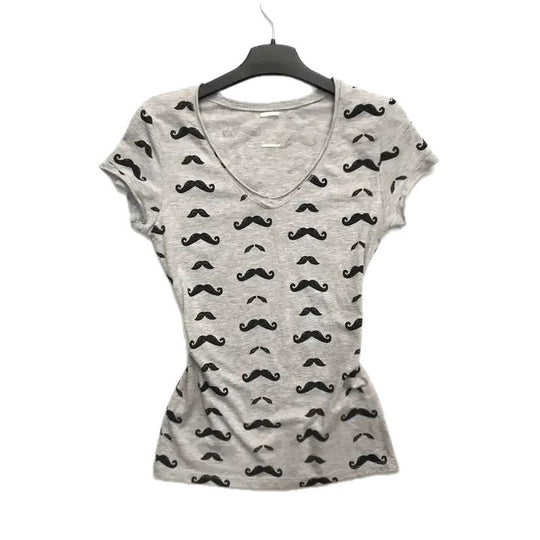 Damen T-Shirt mit kreativem Schnurrbart-Design EB