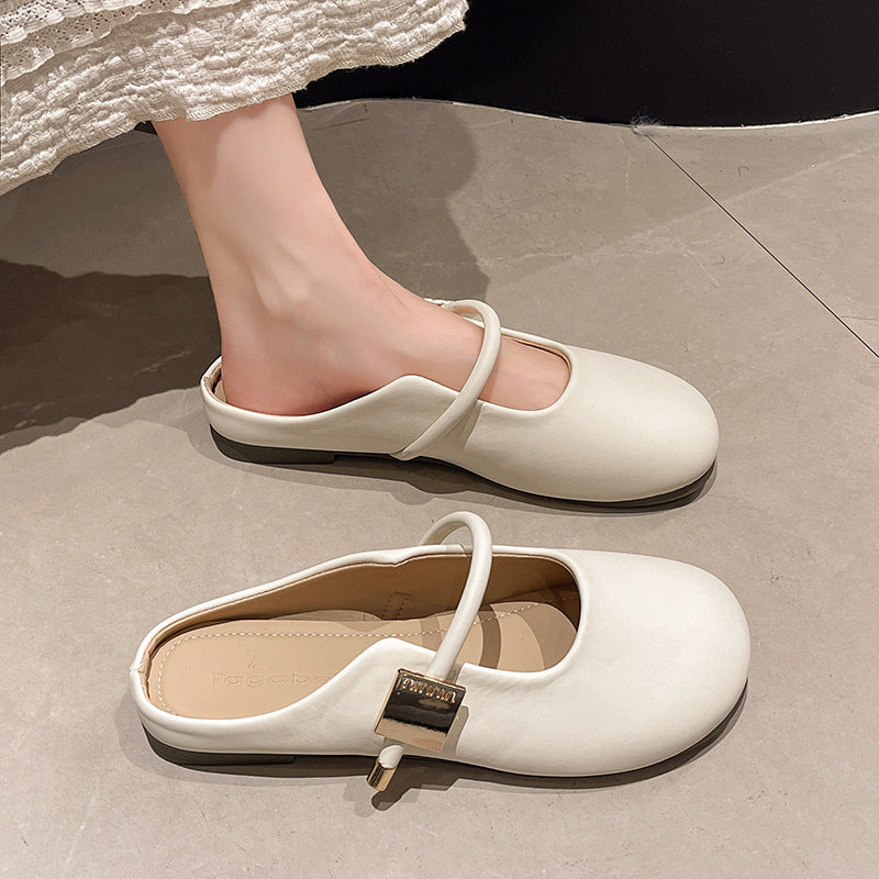 Damen Ballerinas mit modischem Riemchen und gepolsterter Innensohle EB