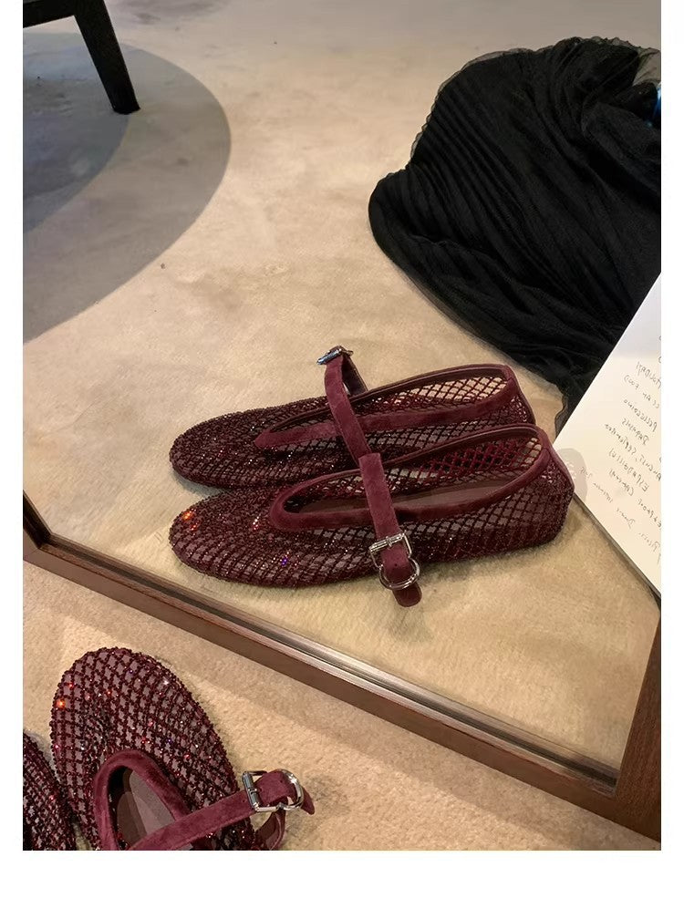 Damen Glamouröse Mules mit funkelndem Strass-Design EB