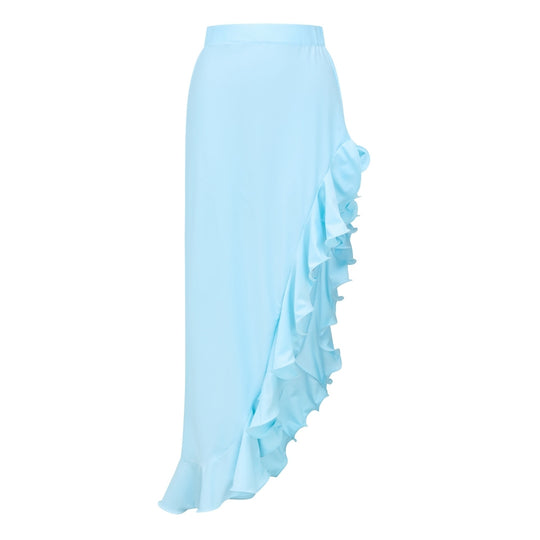 Damen Badeanzug mit voluminösen Rüschen und elegantem Maxirock EB