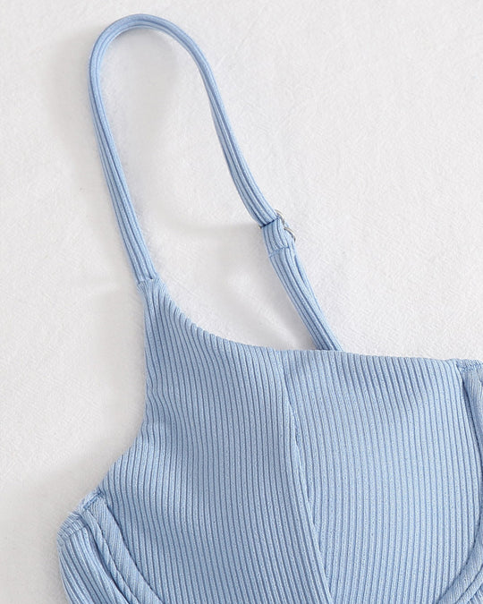 Damen Push-Up-Bikini mit elegantem Rippendesign EB