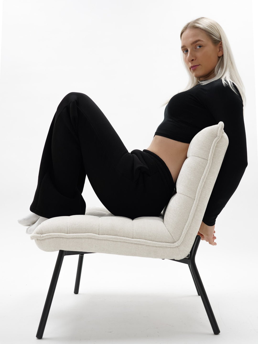 Damen Bequeme Sweatpants mit elastischem Bund und seitlichen Taschen EB