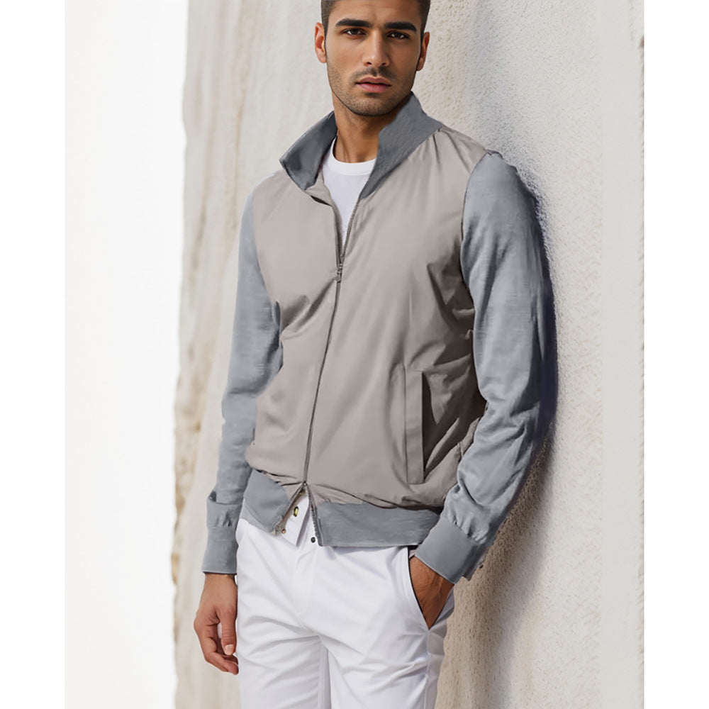 Herren lässige Sommerjacke im minimalistischen Design mit praktischen Reißverschlusstaschen EB