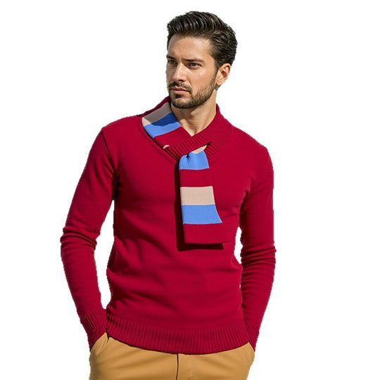 Herren eleganter Pullover mit modernem V-Ausschnitt und feinen Rippdetails EB