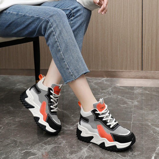 Damen Sportliche Chunky Sneakers mit atmungsaktivem Obermaterial und rutschfester Sohle EB