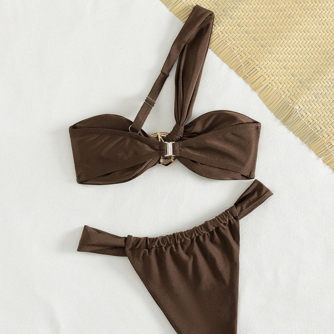 Damen Bandeau-Bikini mit schickem Schmuckdetail EB