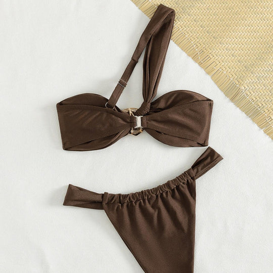 Damen Bandeau-Bikini mit schickem Schmuckdetail EB