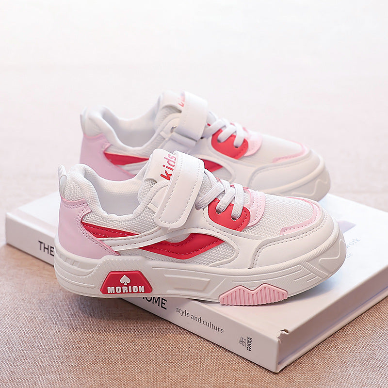 Damen Sportliche Kindersneaker mit praktischen Klettverschluss und atmungsaktiver Mesh-Oberfläche EB