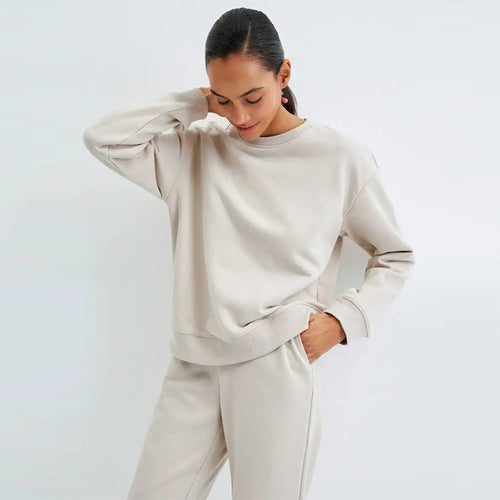 Damen Bequemer Oversized Sweatpullover mit lässigem Schnitt EB