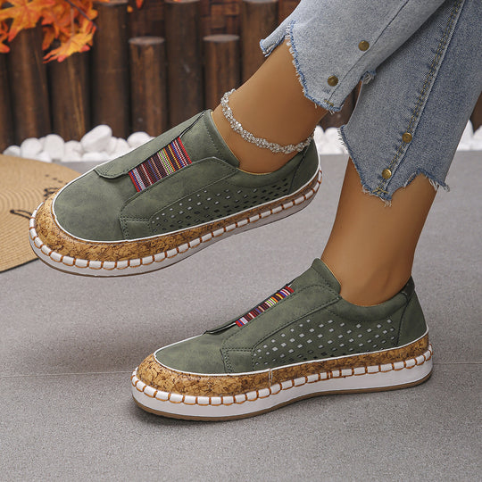 Damen Komfortable Slip-On Sneakers mit raffiniertem Design EB