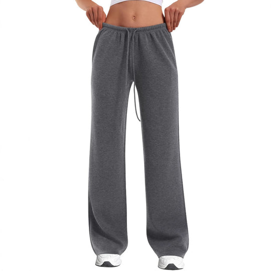 Damen nan hochgeschnittene weite Jogginghose mit elastischem Komfortbund und Kordelzug EB