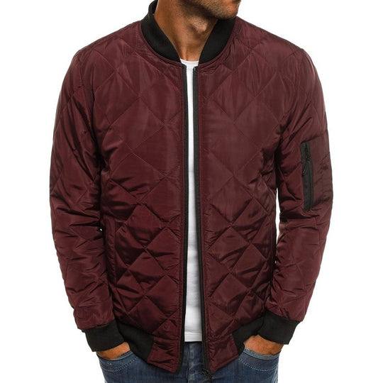 Herren nan leichte gesteppte Blousonjacke mit Diamantstepp, elastischen Rippbündchen und Ärmel-Reißverschlusstasche EB