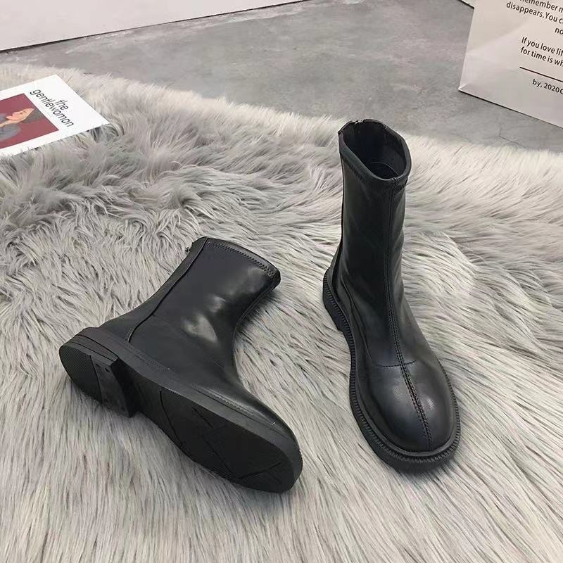 Damen Modische Chelsea-Stiefel mit flexiblem Reißverschluss und strapazierfähiger Sohle EB